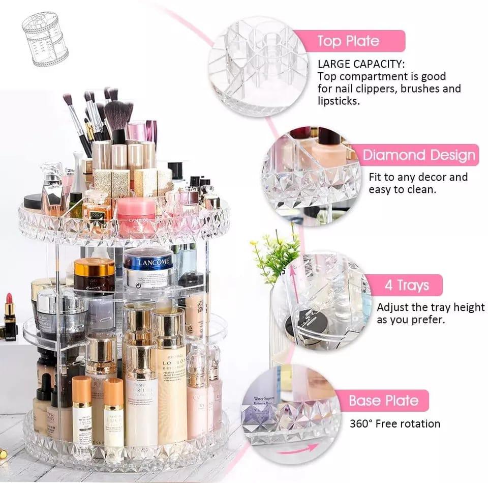 360 Rotating Cosmetic Storage Organizer