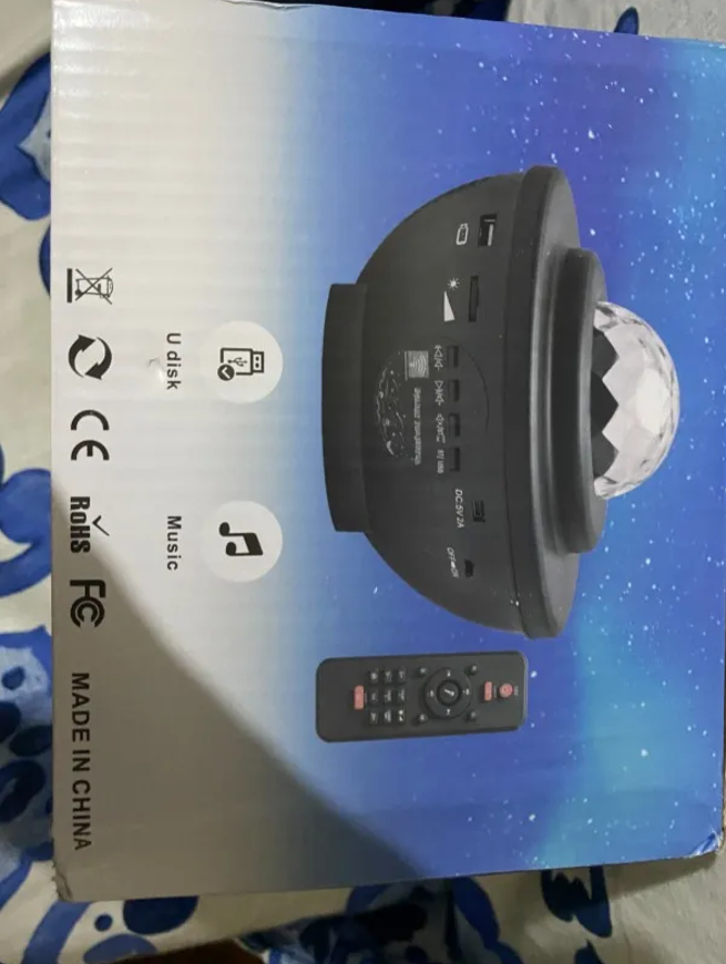 Wireless LED Projection Light Sound Control Auto Strobe Projector Lamp Bedroom Night Light (Black)