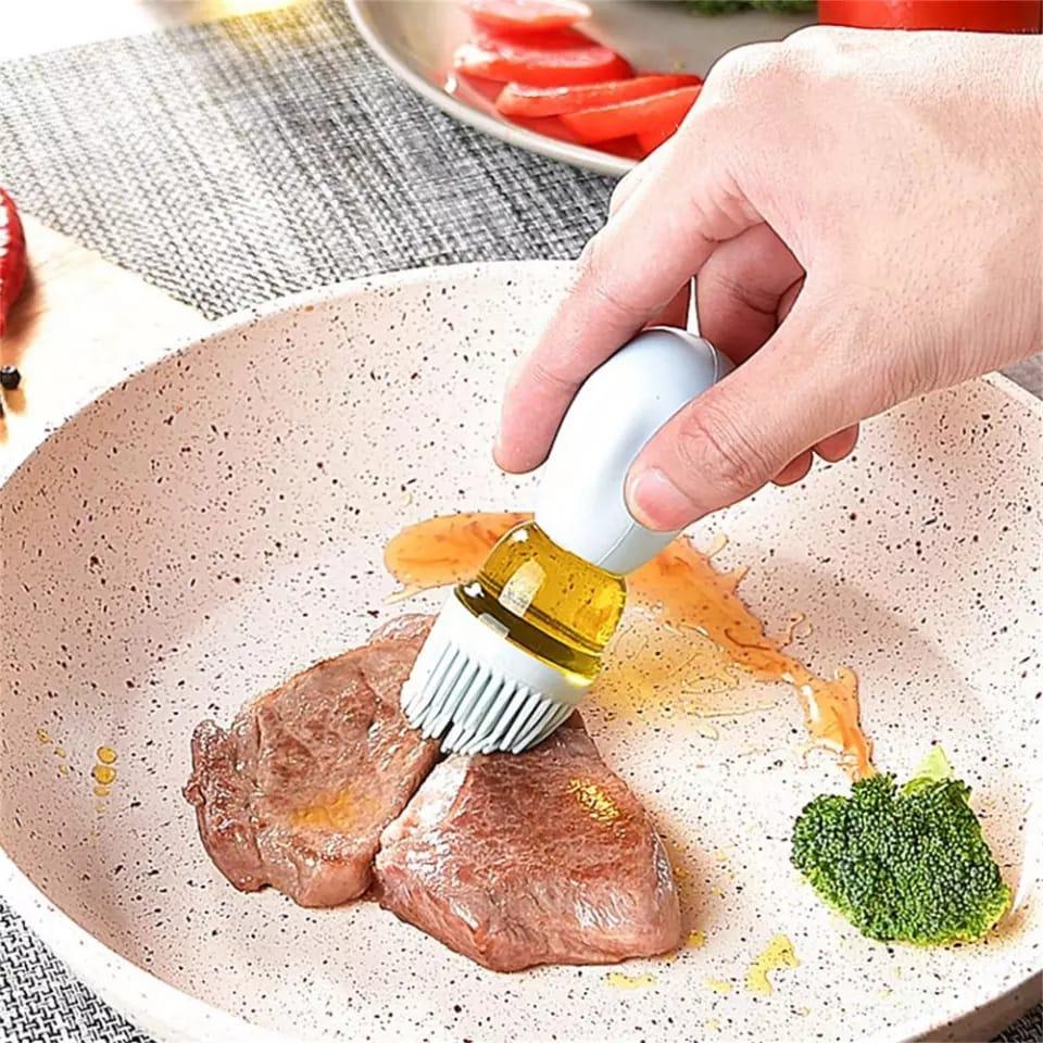 Portable Glass Oil Bottle with Silicone Brush Grill Oil Brushes for Cooking Baking BBQ Barbecue Kitchen Outdoor New
