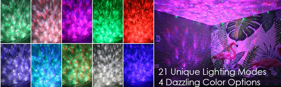 Wireless LED Projection Light Sound Control Auto Strobe Projector Lamp Bedroom Night Light (Black)