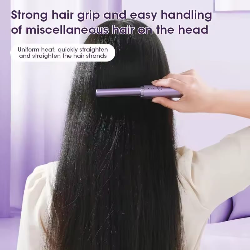 Portable Travel Rechargeable Wireless Hair Straightener Comb
