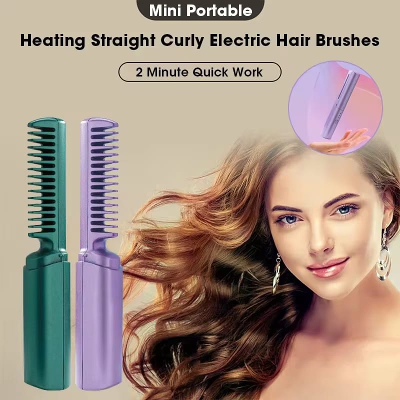 Portable Travel Rechargeable Wireless Hair Straightener Comb