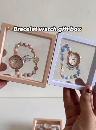 Pearl Beads Bracelet Watch With Box