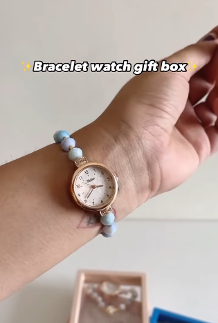 Pearl Beads Bracelet Watch With Box