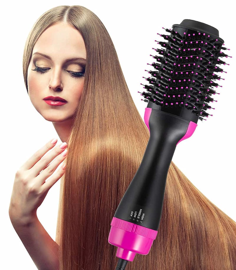 One Step Hot Air Brush – 2-in-1 Hair Dryer & Volumizer for Smooth, Shiny, Frizz-Free Hair