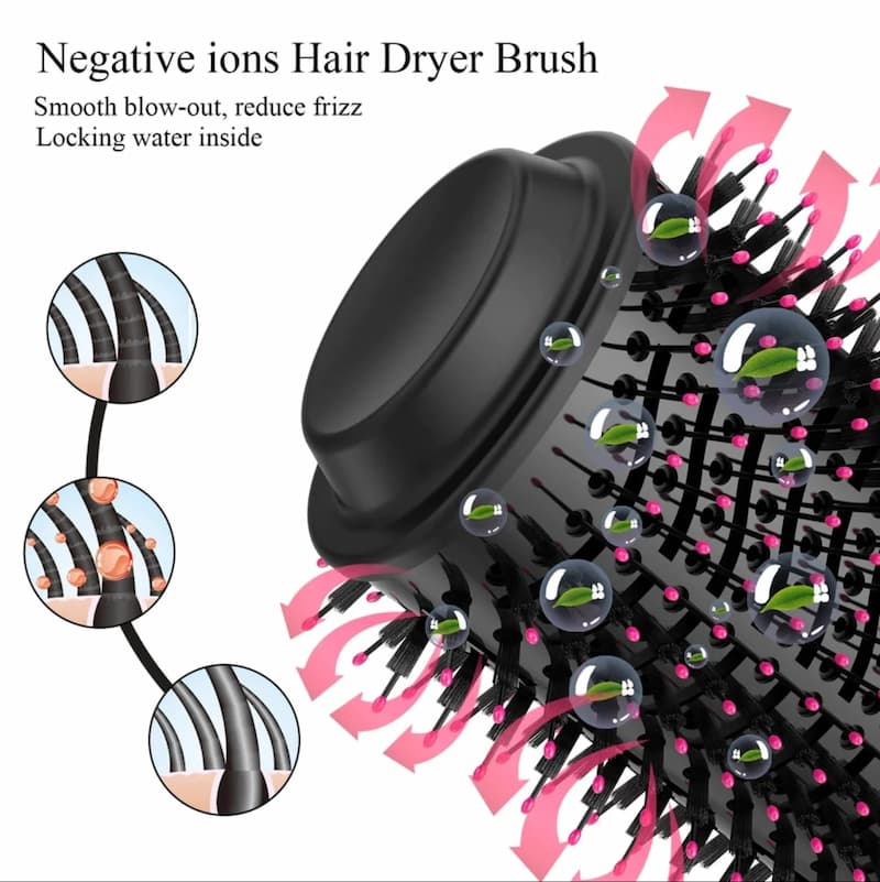 One Step Hot Air Brush – 2-in-1 Hair Dryer & Volumizer for Smooth, Shiny, Frizz-Free Hair